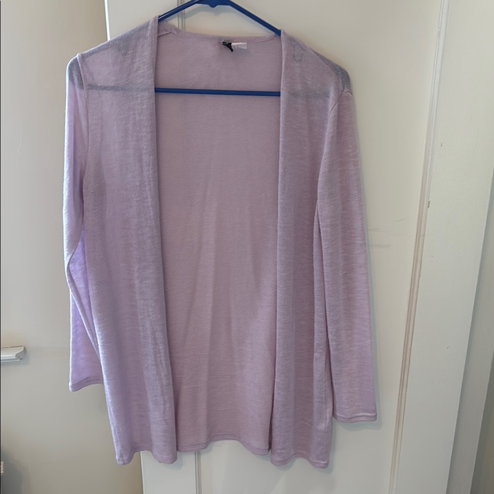 Lavender Open-Front Women's Sweater